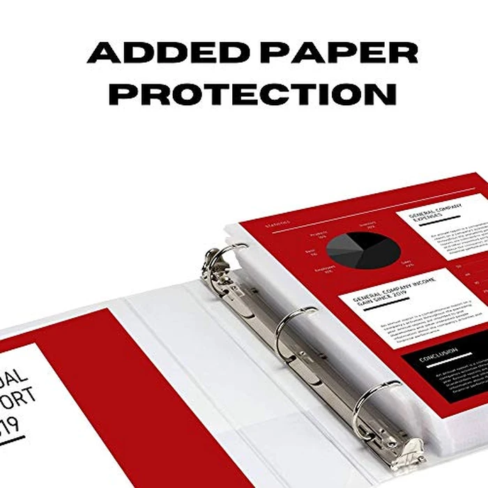 Office Werks 3 Ring Binder, Professional D Ring 2.5 Inch, 12 Presentation Folder for Standard Pages 8.5 x 11 with Pockets, Crystal Clear View White (12 Pack) by Performore - Image 4