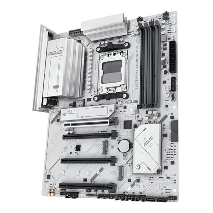 ASUS B650E MAX Gaming WiFi W - AMD B650 AM5 ATX Motherboard, White PCB, DDR5, PCIe 5.0, 3X M.2, Wi-Fi 6E, 2.5Gb LAN, USB 10Gbps Type-C, DisplayPort, HDMI(TM), BIOS Flashback(TM), Aura Sync, Advanced AI PC by Asus - Image 3