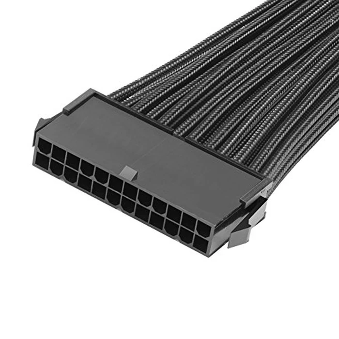 J&D ATX 24 Pin Motherboard Power Supply Sleeved Cable, ATX PSU Extension Wire, 24 Pin Male (4+20) to Female, 12 inch by J&D - Image 3