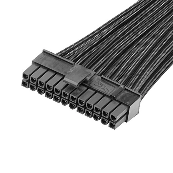 J&D ATX 24 Pin Motherboard Power Supply Sleeved Cable, ATX PSU Extension Wire, 24 Pin Male (4+20) to Female, 12 inch by J&D - Image 4