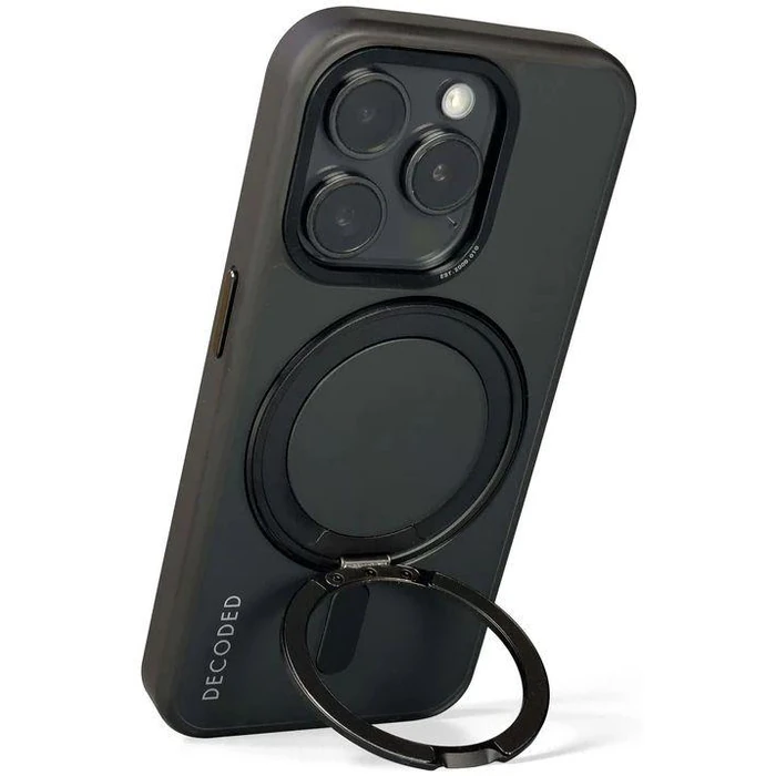 Decoded 360 Loop Stand Back Phone Case with MagSafe for iPhone 15 Pro - Frost Black by Decoded - Image 3