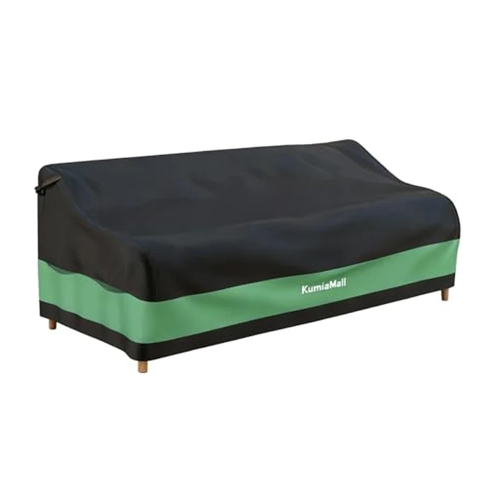 KumiaMall Patio Furniture Sofa Cover, Waterproof 3-Seater Heavy Duty Outdoor Bench Covers, 79" W x 37" D x 35" H, Four-Season Protective Outside Couch Covers Black & Green by KumiaMall - Used - Very Good condition