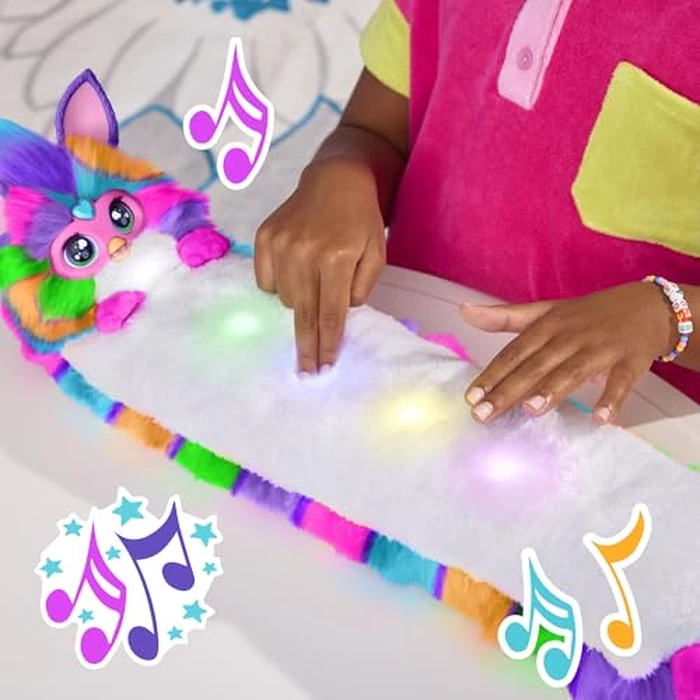 FURBY DJ Interactive Toy, Neon Star, Snuggly Electronic Plush, Music, Lights, Motion, & Games, Speaks English & Furbish, 32 in Long, 6+ Years (Amazon Exclusive) by Furby - Image 8