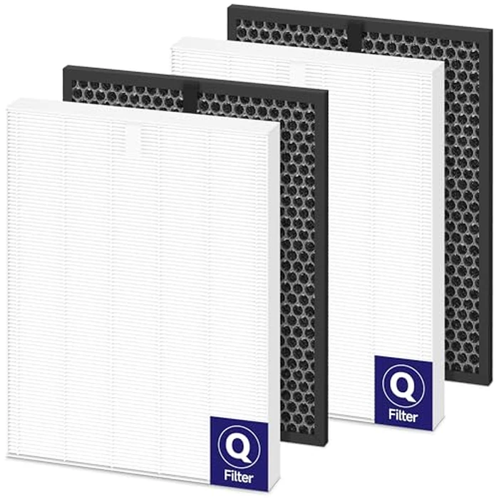 SAKEGDY 5510 5520 Replacement Filter Q 1712-0123-00 Compatible with Winix 5510 5520 Air Purifier, 2 Sets (2 HEPA Filters + 2 Activated Carbon Filters) by SAKEGDY - Used - Good condition - CA$39.98