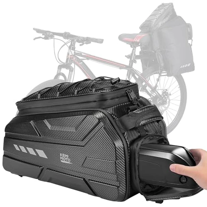 KEMIMOTO Ebike Battery Bag Bike Bags for Rear Rack, 40L Hard Shell Bag with Waterproof Cover, Ebike Trunk Bicycle Seat Pannier for Commuter Travel Outdoor by KEMIMOTO - Used - Like New condition - US$69.37