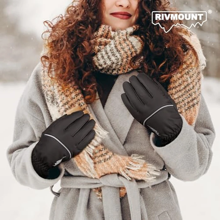 rivmount Winter Gloves with Waterproof, Touchscreen, Warm, Windproof for Women Men, Thermal Snow Glove for Cold Weather Running, Ski, Cycling, Working, Hiking, Driving, Biking, Outdoor (Black L) by rivmount - Image 5