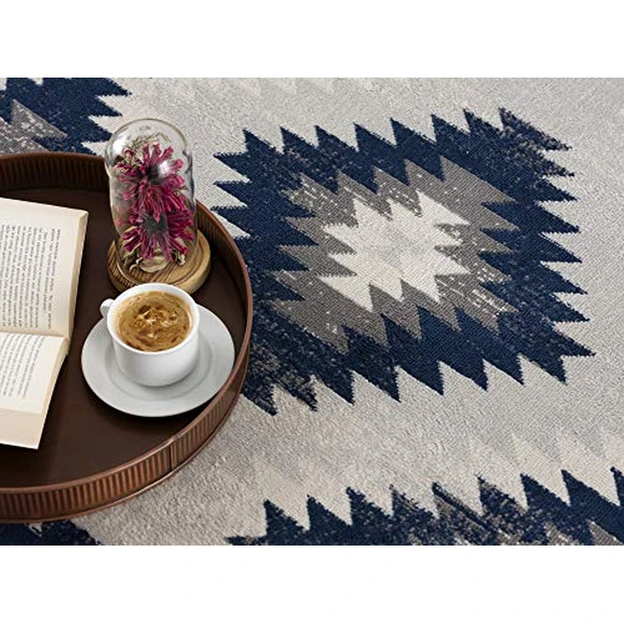 Rug Branch Nava 2' x 4' (2'3" x 3'7") Beige/Grey Boho Indoor Doormat Rug, Contemporary, Medium Pile, Stain-Resistant Entry Carpet - Front Door, Mudroom, Hallway and Kitchen by Rug Branch - Image 3