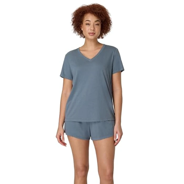 Hanes Women's Originals 2-Piece Lounge Set, Supersoft V-Neck Tee & Sleep Shorts Loungewear Set by Hanes - Used - Very Good condition