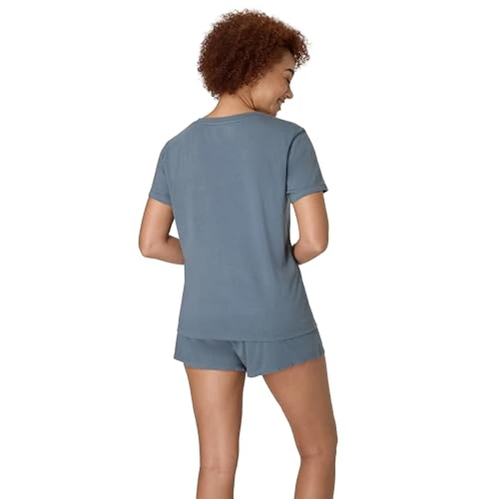 Hanes Women's Originals 2-Piece Lounge Set, Supersoft V-Neck Tee & Sleep Shorts Loungewear Set by Hanes - Image 2