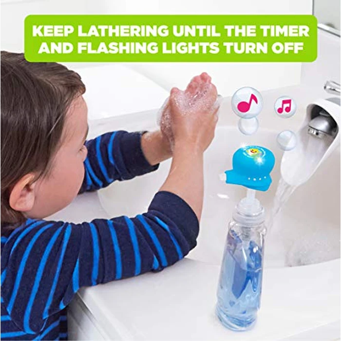 Baby Shark Musical Soap Pump Topper and Timer for Kids Hand Washing, Blue, 2 Pack by Ginsey - Image 4