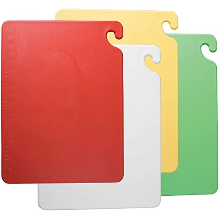 San Jamar Cut-N-Carry Plastic Cutting Board, Chopping Board, Cut Board Pro with Safety Hook for Kitchen, 18 X 24 X 0.5 Inches, Assorted by San Jamar - Used - Like New condition - CA$221.99