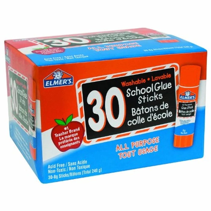 Elmer's School Glue Sticks, All-Purpose, Washable, Non-Toxic, 8 g, 30 Count - Great for Kids Arts and Crafts by Elmer's - Used - Very Good condition - CA$15.14