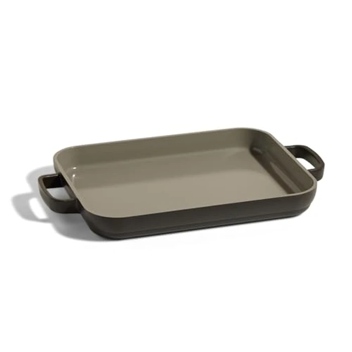 Our Place Mini Griddle Pan - 1.9L Nonstick Ceramic Sheet Pan & Stovetop Griddle with Handles | Toxin-Free Cast Aluminum | Oven Safe up to 232 degreesC | Compatible with All Cooktops | Char by Our Place - Used - Acceptable condition