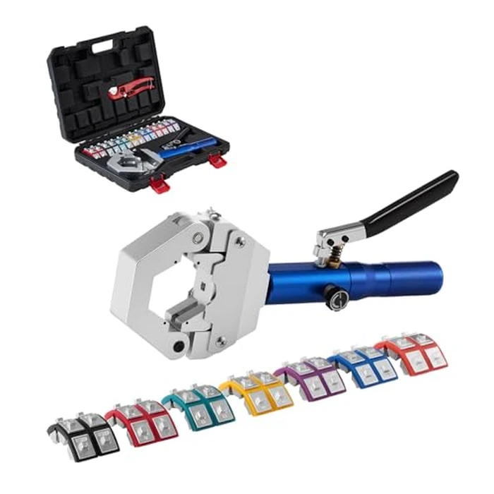 VEVOR Hydraulic Hose Crimper, Hydra-Krimp AC Hose Crimper Kit with 7 Dies Snap-On, Integral Manual Hydraulic A/C Hoses Crimping Tool for Automotive & Air Conditioning Repair - with Carrying Case by VEVOR - Used - Very Good condition - CA$110.66