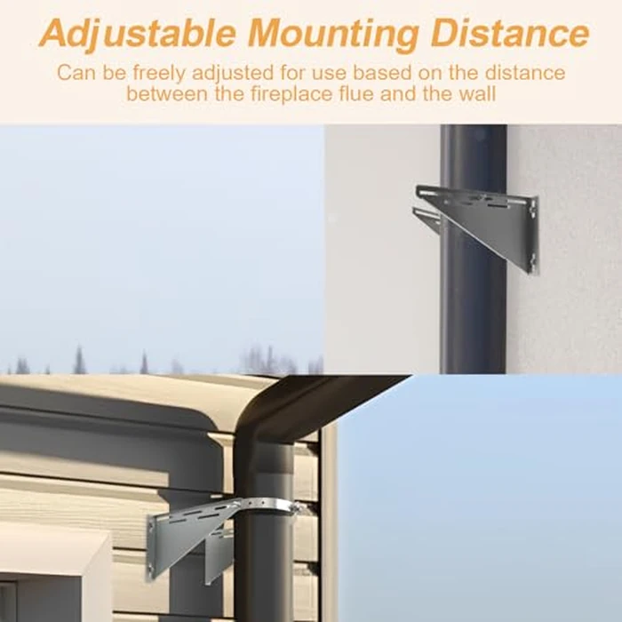 Adjustable 8" Chimney Pipe Wall Support Bracket, Fireplace Pipe Wall Bracket for 6" (8" O.D.) Double Wall Chimney Pipe by XSKLBZA - Image 3