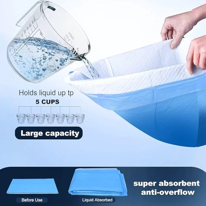 Aurora Pet Dog and Puppy Pee Pads with 5-Layer Leak-Proof Design and Quick-Dry Surface for Potty Training, Super Absorbency, Regular 18x24 Inch (100 Count) - Blue & White by Aurora Pet - Image 6