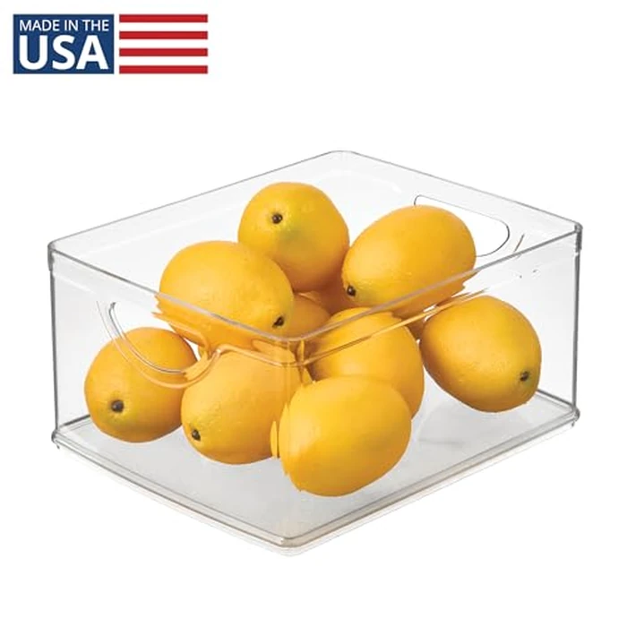 iDesign Plastic Stackable Kitchen Cabinet Storage Bin with Handles - Clear Pantry Organizer by iDesign - Image 2