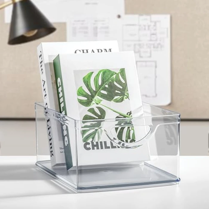 iDesign Plastic Stackable Kitchen Cabinet Storage Bin with Handles - Clear Pantry Organizer by iDesign - Image 6