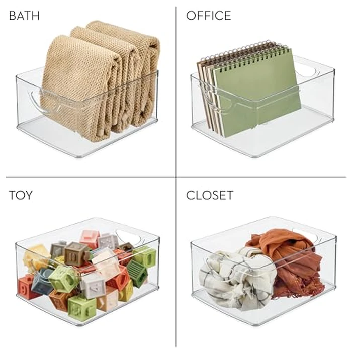 iDesign Plastic Stackable Kitchen Cabinet Storage Bin with Handles - Clear Pantry Organizer by iDesign - Image 7