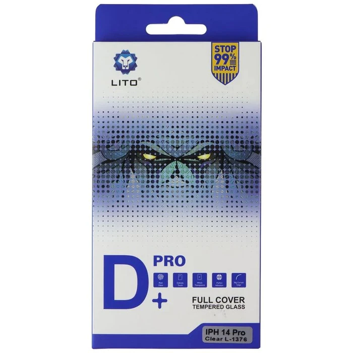 LITO D+ Pro Full Cover Tempered Glass for iPhone 14 Pro - Clear by LITO - Refurbished - Brand New condition - US$8.28