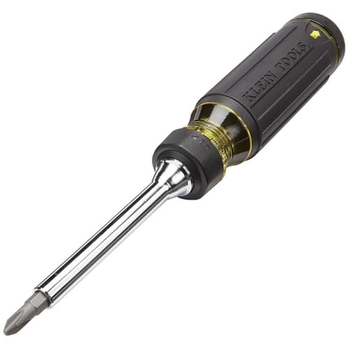 Klein Tools 32305 Multi-bit Ratcheting Screwdriver, 15-in-1 Tool with Phillips, Slotted, Square, Torx and Combo Bits and 1/4-Inch Nut Driver by KLEIN TOOLS - Used - Like New condition