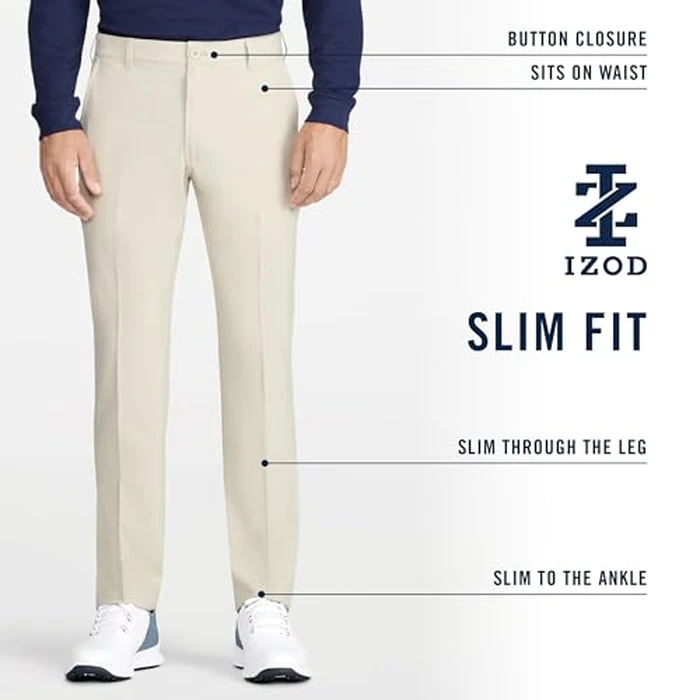 IZOD Men's Golf SwingFlex Slim-Fit Pants, Cinder Block, 29W X 30L by IZOD - Image 5