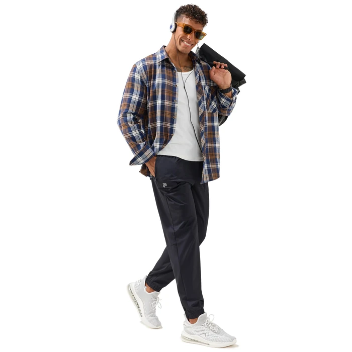 FOGFIRE Men's Casual Tapered Joggers with Zipper Pockets, Athletic Running Pants Lightweight Quick Dry Workout Sweatpants-Black S by FOGFIRE - Image 4