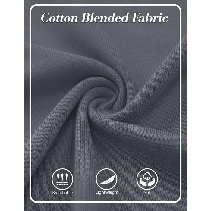 YUCOLEN Womens Tops Dressy Casual Business Elbow Length Cotton Tshirts for 1/2 Sleeve Crew Neck T Shirts Fitted Soft Casual Summer Tops Neutral Grey S by YUCOLEN - Image 6