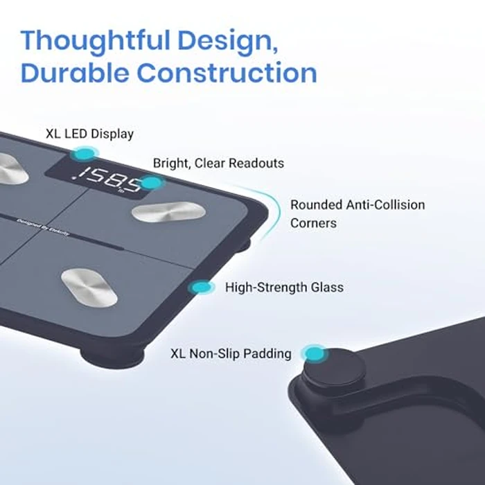 Etekcity Smart Scale for Body Weight and Fat Percentage, Digital Bathroom Accurate Weighing Machine for People's BMI Muscle, Bluetooth Electronic Body Composition Monitor Syncs with App, 400lb by Etekcity - Image 8