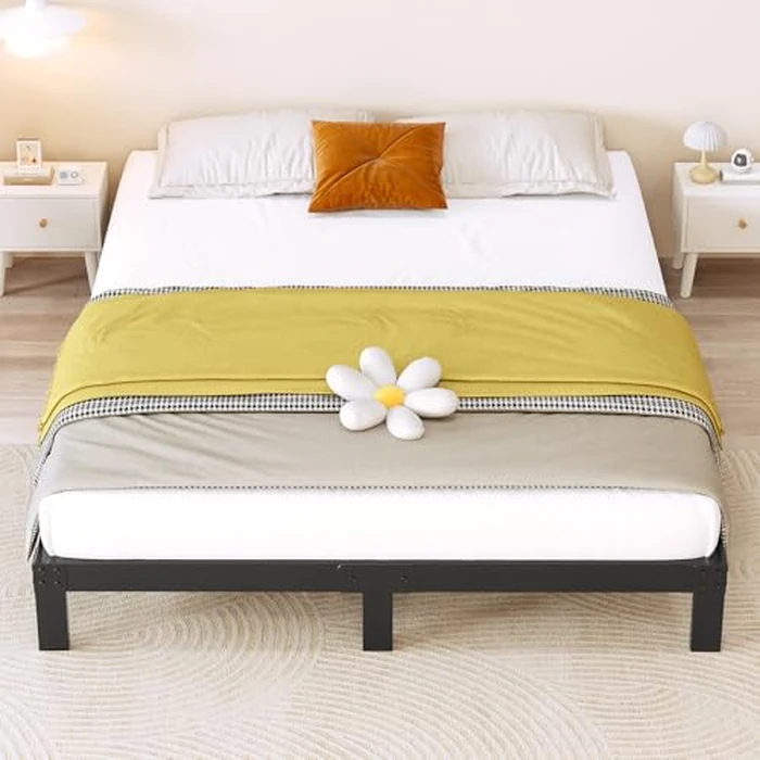 King Bed Frame 3600lbs Heavy Duty Metal Platform No Box Spring Needed with Steel Slat Support, Easy Assembly,Noise-Free 4 Inch (King (U.S. Standard)) by DUMMUP - Image 4