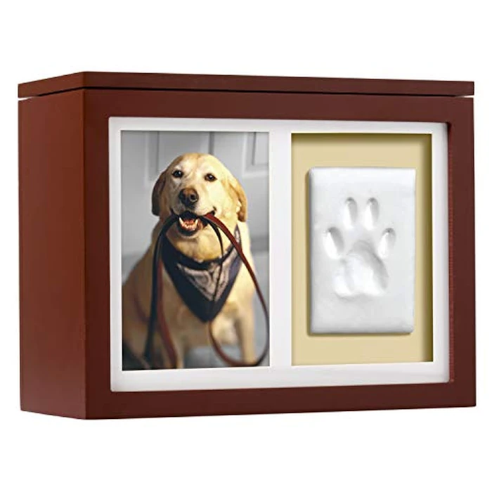 Pearhead Pet Memorial Photo Memory Box and Paw Print Kit, Dog or Cat Pawprint DIY Kit, Pet Urn or Keepsake Memory Box, Espresso by Pearhead - Image 1