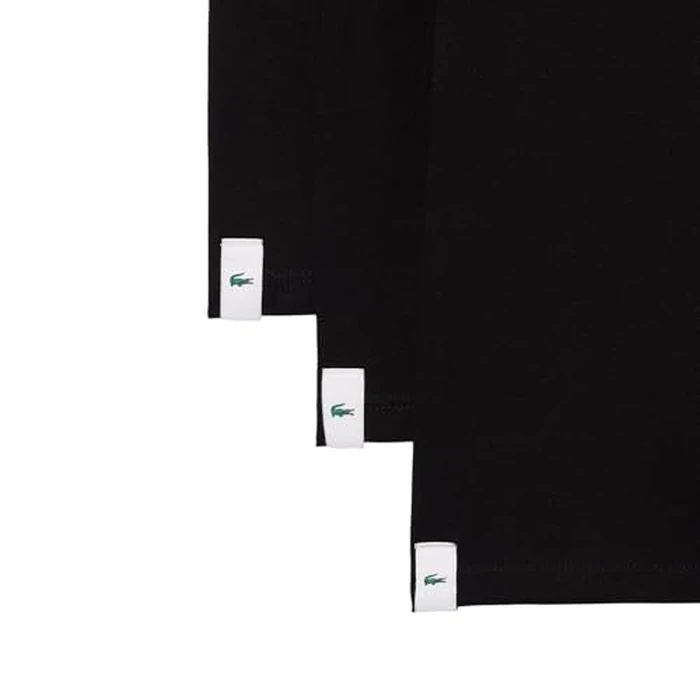 Lacoste Men's 100% Cotton Regular Fit V-Neck Undershirt, 3-Pack, Black, Medium by Lacoste - Image 2