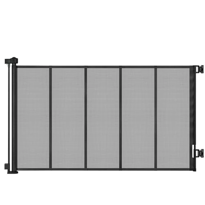 SMONTER Retractable Baby Gate, Mesh Baby Gate Safety Mesh Dog Gate - 33” Tall Extend to 59” Wide Retractable Indoor pet Gate for Stairs, Doorways, Hallways (Black) by SMONTER - Image 8