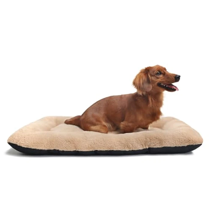 Dog Beds Crate Pad for Medium Dogs Fit Metal Crates or Cages,Ultra Soft Dog Kennel Mat for Crates Washable with Anti-Slip Bottom Kennel Pad for Dogs Cozy Sleeping Mattress,30" x 19",Light Brown by zihapgpzp - Image 1