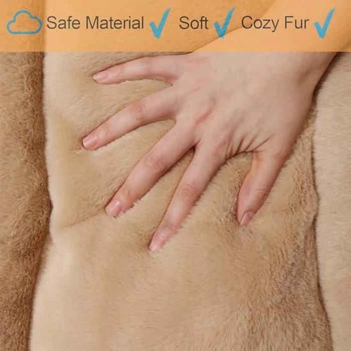 Dog Beds Crate Pad for Medium Dogs Fit Metal Crates or Cages,Ultra Soft Dog Kennel Mat for Crates Washable with Anti-Slip Bottom Kennel Pad for Dogs Cozy Sleeping Mattress,30" x 19",Light Brown by zihapgpzp - Image 6