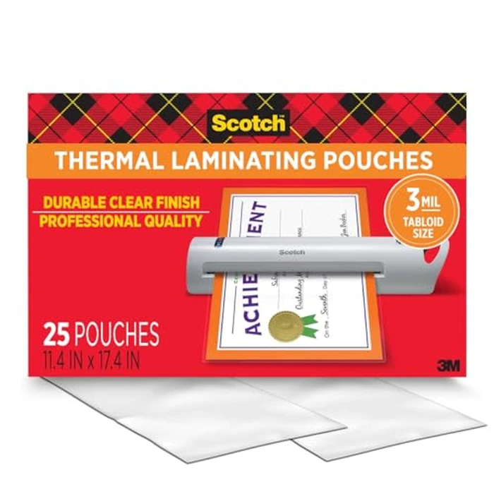 Scotch Thermal Laminating Pouches, Legal Size 11 x 17 Inches, 25 Pack Laminating Sheets, 3 Mil, Education Supplies & Craft Supplies, for Use with Thermal Laminators by Scotch - Used - Very Good condition - US$10.07