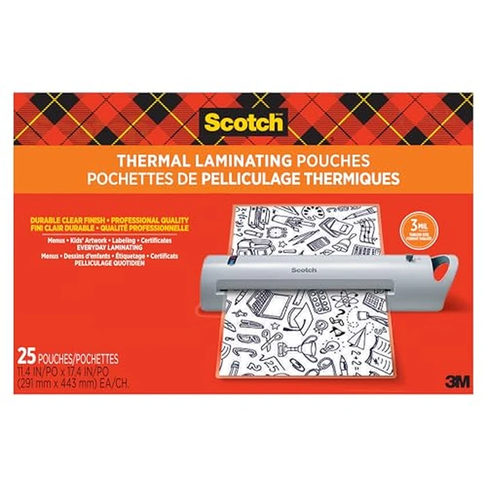 Scotch Thermal Laminating Pouches, Legal Size 11 x 17 Inches, 25 Pack Laminating Sheets, 3 Mil, Education Supplies & Craft Supplies, for Use with Thermal Laminators by Scotch - Image 9