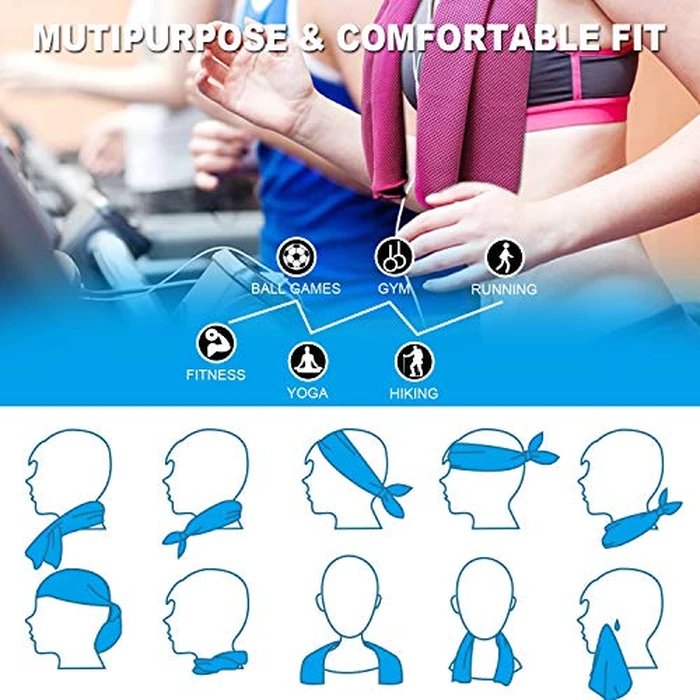 4 Packs Cooling Towel (40"x 12"), Ice Towel, Microfiber, Soft Breathable Chilly Towel Stay Cool for Yoga, Sport, Gym, Workout, Camping, Fitness, Running, Workout & More Activities (Multicolor) by SMALLElectric - Image 6