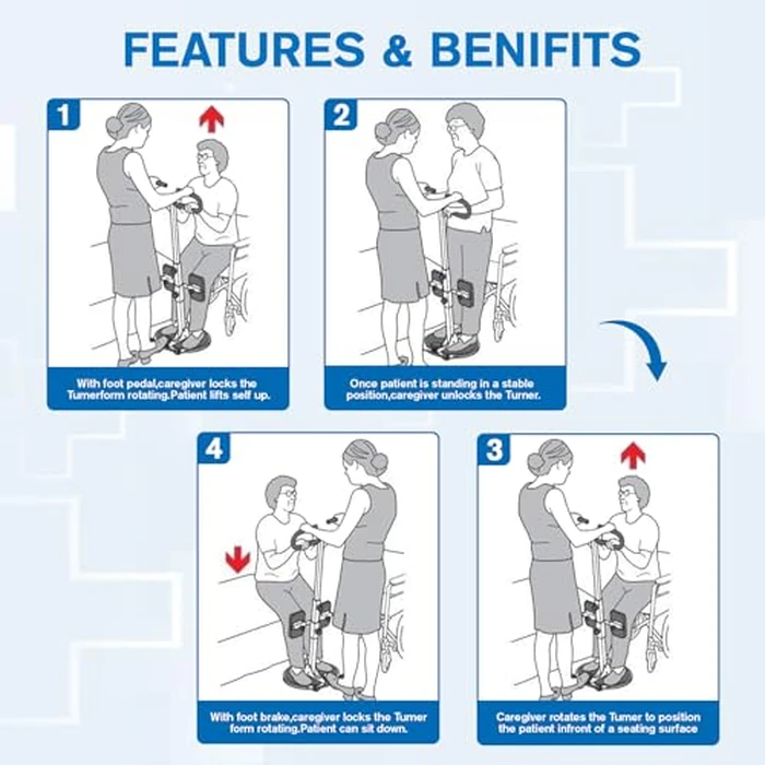 Helsevesen Patient Turner, Turn Transfer Aid for Standing & Seating Positioning, 400 lb Capacity by Helsevesen - Image 2