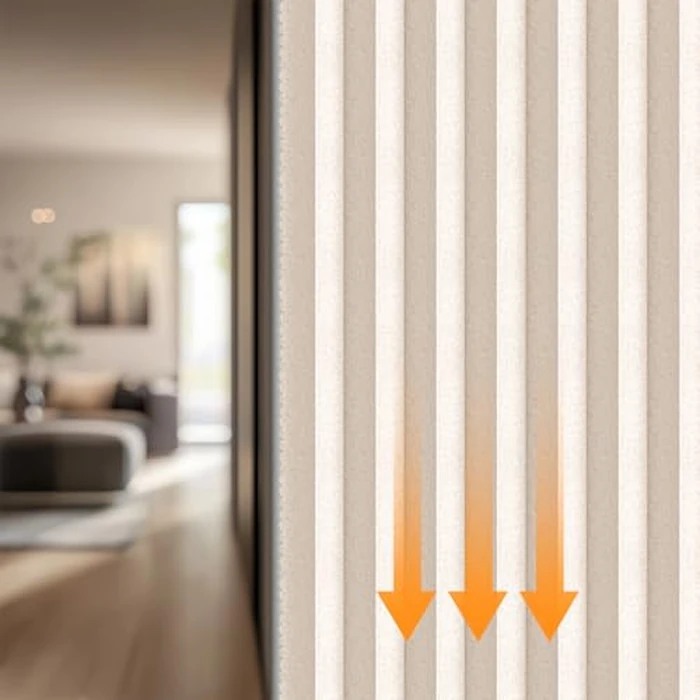AJAZZ Blackout Door Curtain Magnetic Doorway Curtain Sets Included Rod (1 Pack, 54W x 78 L,Biscotti Beige) Accordion Door Interior Applicable Bedroom Room Living Room by AJAZZ - Image 8