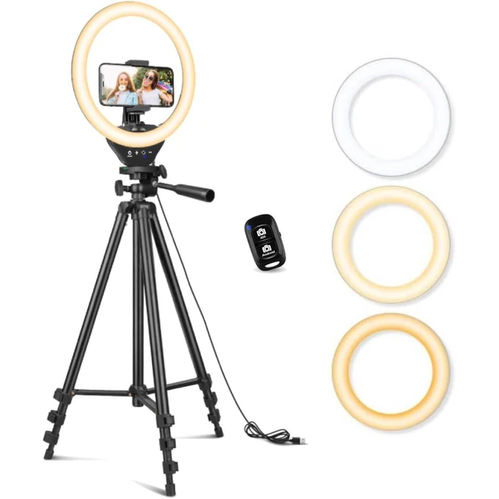 Sensyne 10'' Ring Light with 50'' Extendable Tripod Stand - Black by Sensyne - Refurbished - Excellent condition