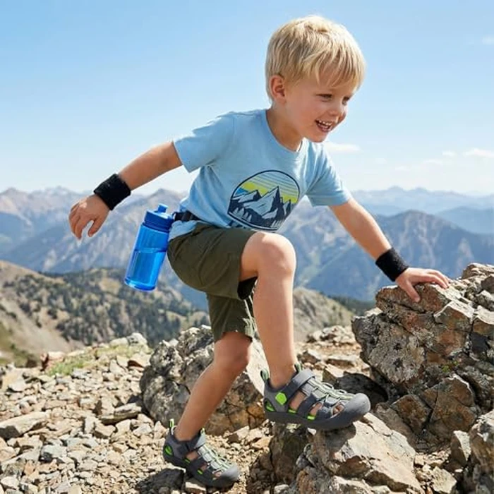 Wide Toe Box Toddler Water Shoes Boys Girls Quick Dry Sandals Kids Breathable Lightweight Soft Flexible Non Slip Adjustable Summer Beach Outdoor Sport Athletic Pool Grey Toddler Size 9 by STQ KIDS - Image 2