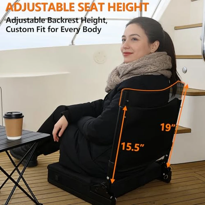 MMIGOU Heated Portable Stadium Chair with Back Support and Cushion, Wide Padded Bleacher Seat - Foldable Comfort for Sporting Events, Concerts, and Outdoor Games by MMIGOU - Image 8