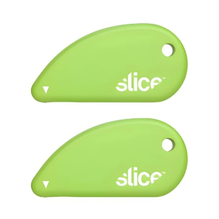 Slice Micro Safety Cutter | Safe Ceramic Box Cutter Lasting 11x Longer than Metal | Keychain Box Opener | 2 Pack | Green by Slice - Used - Very Good condition - US$10.98
