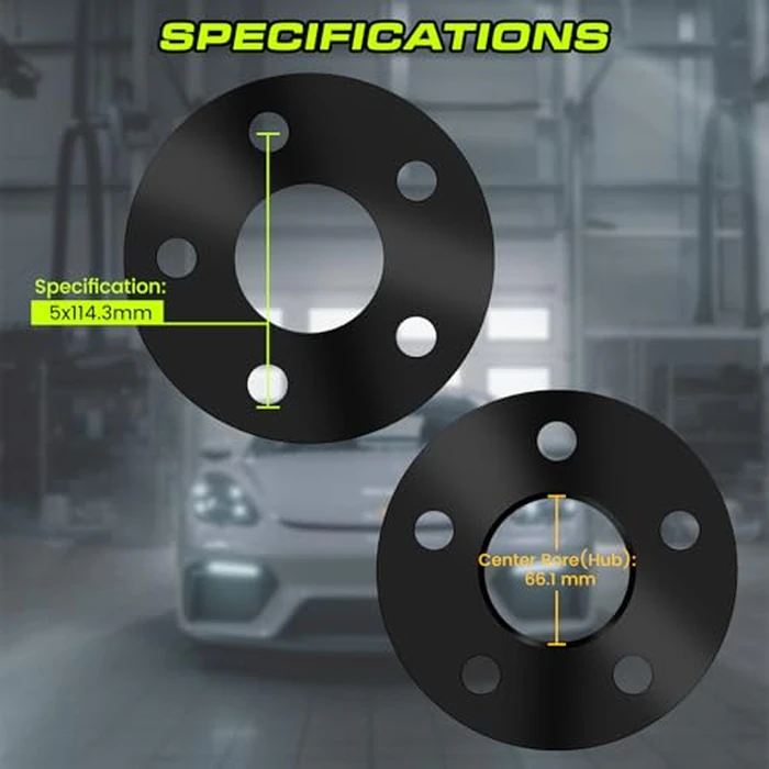 Customadeonly 5x114.3 Wheel Spacers for 370Z 350Z 240SX 300ZX GTR Murano Maxima Sentra (2pcs 5mm Thick Black) Wheel Spacer for Q60 G37 G35 Hubcentric w/o Lip 5x4.5 66.1mm Bore by Customadeonly - Image 2