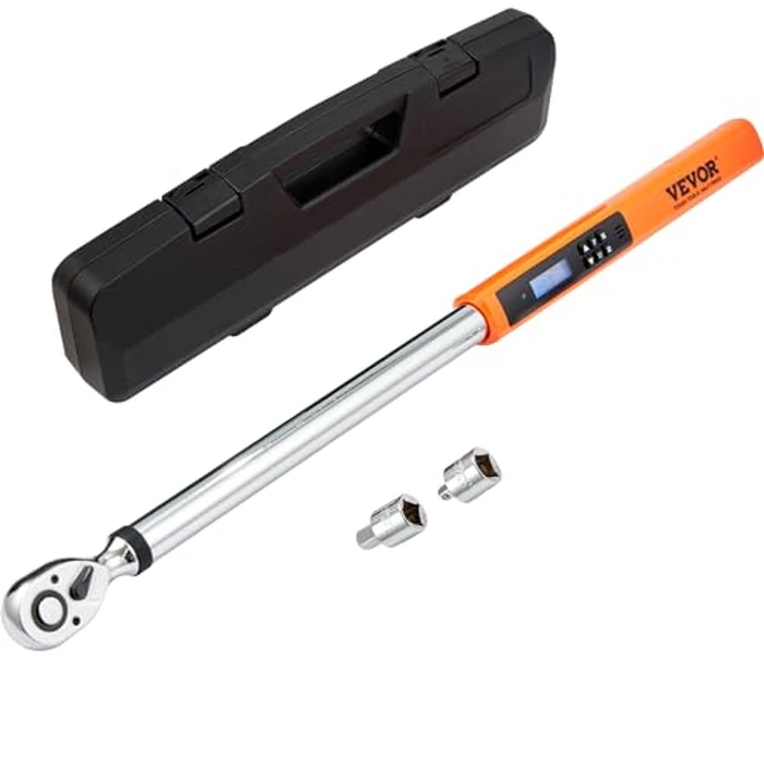 VEVOR Digital Torque Wrench 1/2" Drive(25-250ft.lb/34-340n.m), +/-2% Torque Accuracy, 3-Mode Adjustable Electronic Torque Wrench with LED Buzzer Calibration by VEVOR - Used - Very Good condition