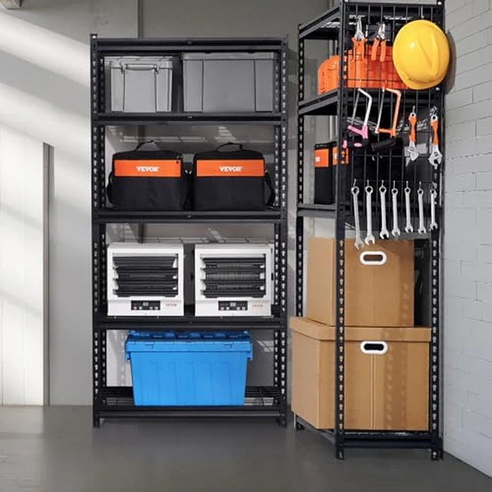 VEVOR Storage Shelves, 2000 lbs, 5 Tier Heavy Duty Garage Shelving, 16" D x 36" W x 72" H Adjustable Metal Shelves for Industrial Shelving Unit Utility Shelf, for Kitchen, Warehouse, Basement, Black by VEVOR - Used - Good condition - CA$69.59