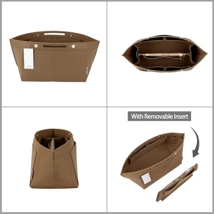 ZTUJO Purse Organizer Insert for le pliage, Compatible with Longchamp Le Pliage Top Handle S/M,Shoulder Bag S/L (Lighting Coffee, Large For Top Handle M and Shoulder Bag L) by ZTUJO - Image 4