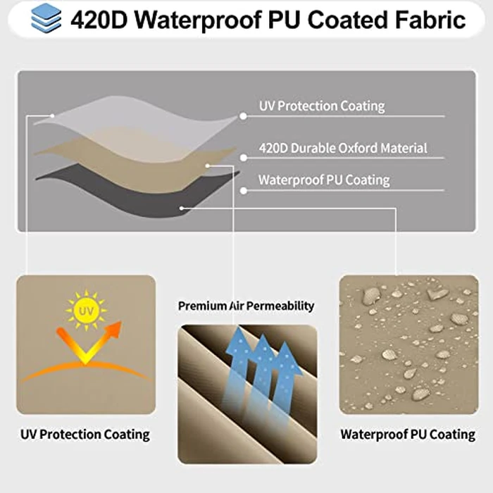 OutdoorLines Waterproof Curved Outdoor Sectional Cover - UV Resistant Windproof Patio Sectional Sofa Covers for Deck, Lawn and Backyard, Heavy Duty Furniture Covers (150Lx36Dx38Hx112FL, Camel) by OutdoorLines - Image 3