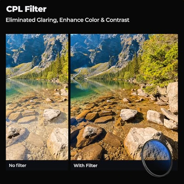 K&F Concept 55mm UV/CPL/ND2-400 Lens Filters Kit (3 PCS)-18 Multi-Layer Coatings, UV + Polarizer + Variable ND Lens Filters Kit (1-9 Stops) + Cleaning Cloth+ Filter Pouch for Camera Lens (K-Series) by K&F CONCEPT - Image 4